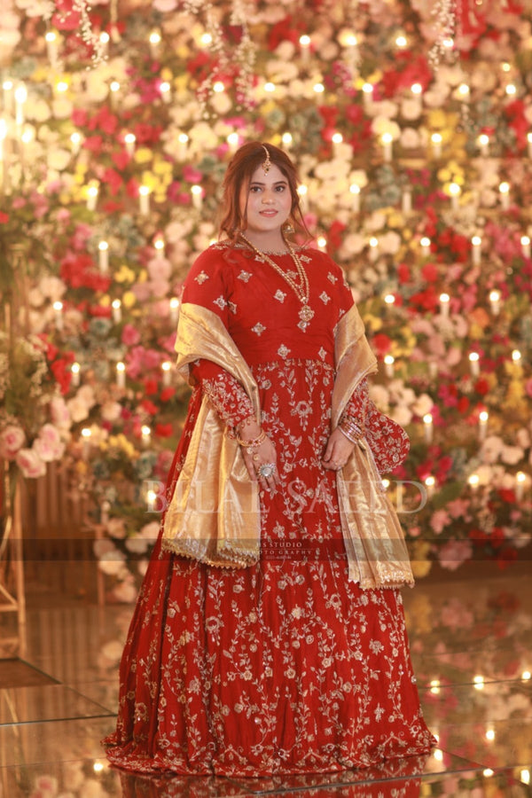 RED LEHANGA CHOLI