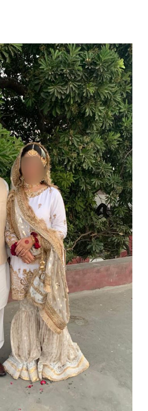 WHITE & GOLD GHARARA SET